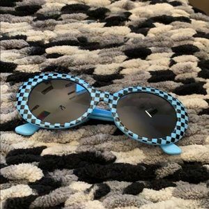 funky checkered clout glasses